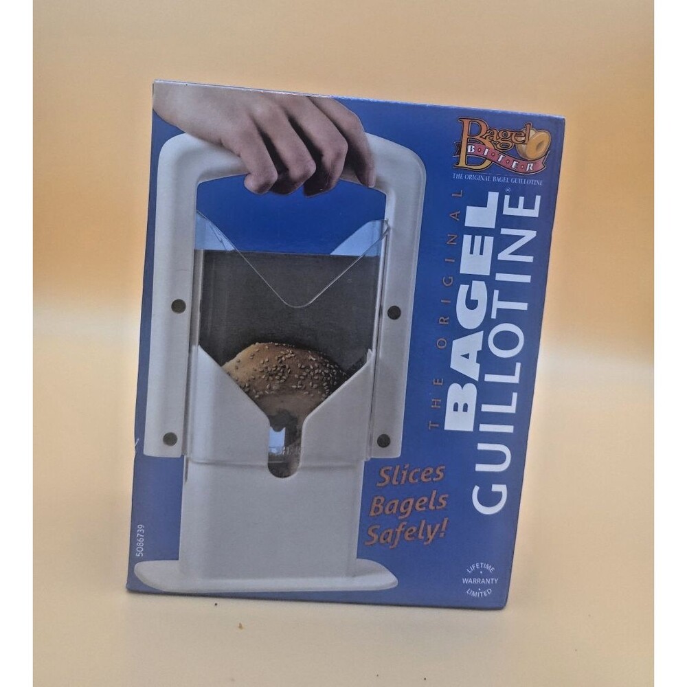 Bagel Biter - The Original Bagel Guillotine, Bagel Slicer, Red (New)